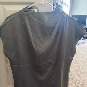 Elegant Gray Dress with Button Detail